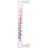 Bílý venkovní teploměr (-50°C do +50°C) 18cm ['venkovní teploměr', ' teploměr', ' okenní teploměr', ' teploměr čitelná stupnice', ' teploměr z plastu', ' teploměr na okno', ' teploměr na balkon', ' oboustranný teploměr', ' samolepicí teploměr']