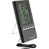 Meteostanice – elektronická, sonda, černá ['teploměr s hodinami', ' vnitřní teploměr', ' pokojový teploměr', ' venkovní teploměr', ' závěsný teploměr', ' stojací teploměr']