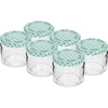 Nízká sklenice 330ml - s barevným víčkem fi 82/6, 6ks. ['nízká sklenice', ' skleněná sklenice', ' sklenice 330ml', ' víčko twist-off', ' sklenice na džemy', ' nádoba na skladování', ' domácí konzervy', ' sklenice na sledě', ' sklenice na salát', ' sklenice na dezert']