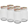 Sklenice TO 900 ml s barevným víčkem fi82/6 - 6 ks. ['sklenice na zavařeniny', ' sklenice 900 ml', ' sklenice s víčkem', ' sklenice s barevným víčkem', ' kuchyňská sklenice', ' skleněná sklenice', ' sklenice na drobnosti', ' sklenice na kompot', ' sklenice na houby', ' sklenice na džem', ' šroubovací sklenice']
