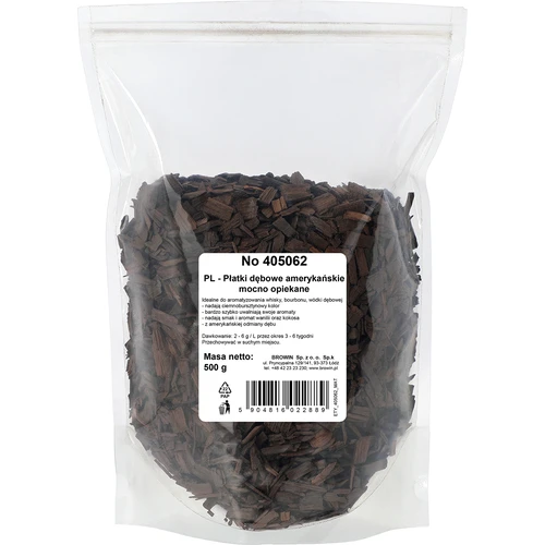 Americké dubové vločky silně opékané, 500g - 2
