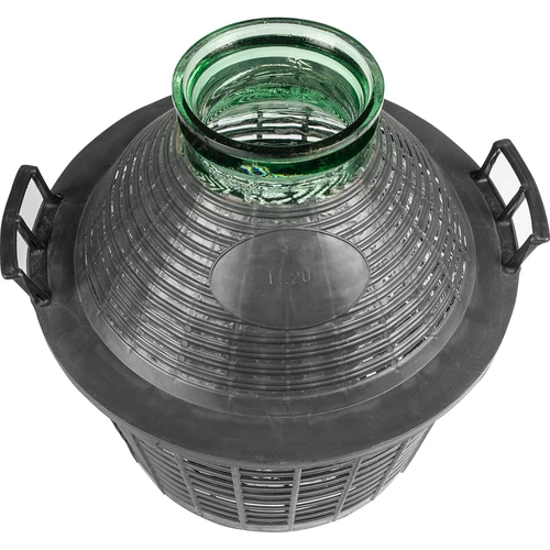 Balón na víno 20 L se širokým hrdlem v plastovém koši - 3