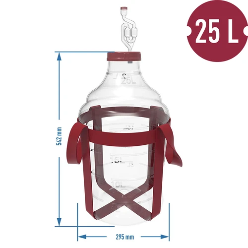 Balón na víno lehký, nerozbitný, s popruhy, 25 L - 6