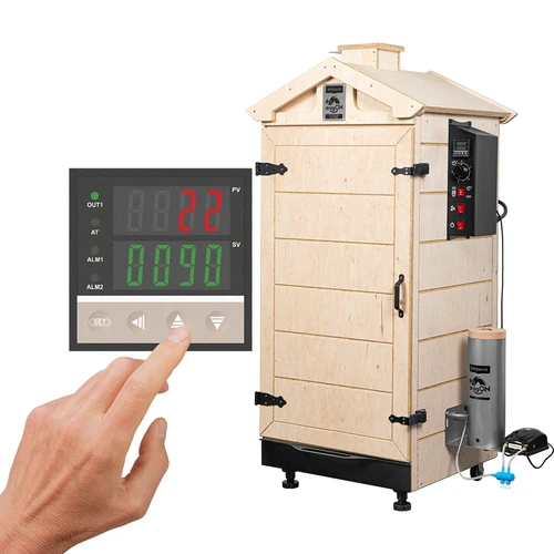 Bezrámová udírna dragON PLYWOOD NATURE s digitálním regulátorem, 200 l