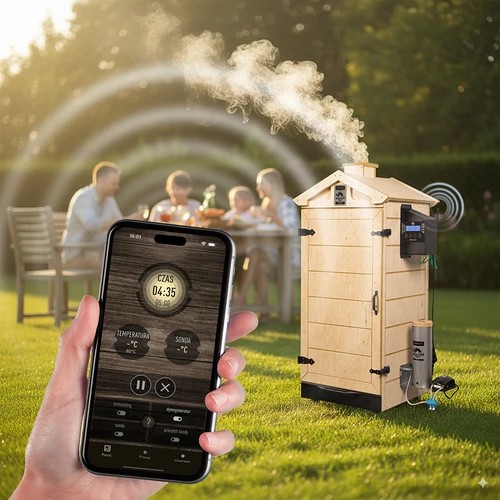 Bezrámová udírna dragON PLYWOOD NATURE s řídicí jednotkou Wi-Fi, 200 l - 9