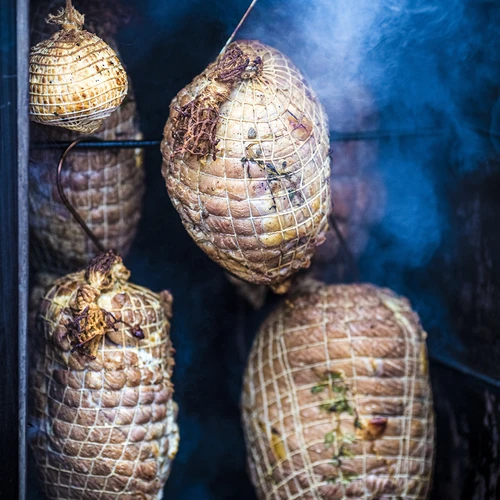 Bílá uzenářská síťka o rozměrech 12,5 cm x 5 m, s tepelnou odolností do 220°C - typ A - 8
