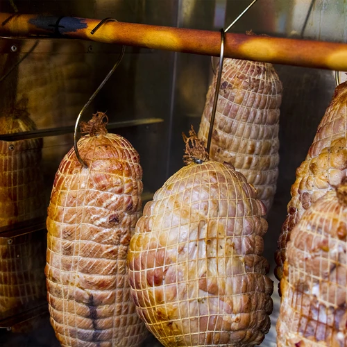 Bílá uzenářská síťka o rozměrech 12,5 cm x 5 m, s tepelnou odolností do 220°C - typ A - 10