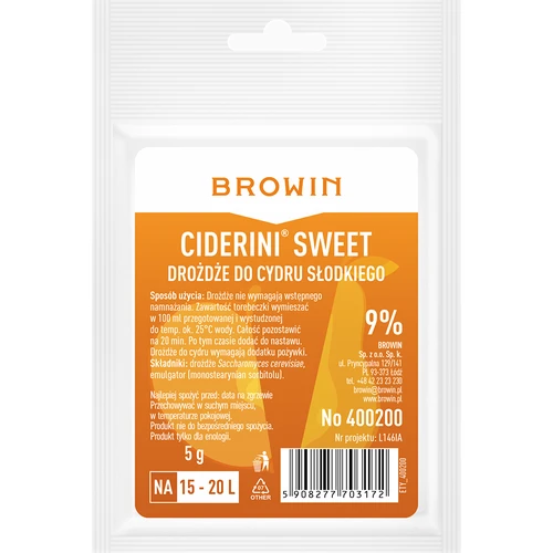 Ciderové kvasnice Ciderini Sweet, 5 g