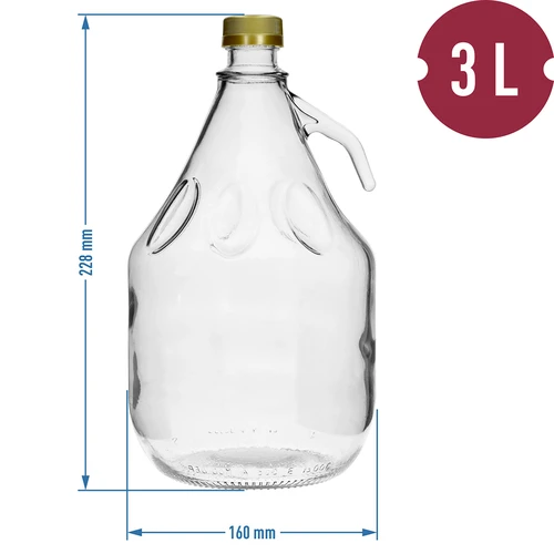 Demižon 3L Dama se šroubovacím uzávěrem - 4