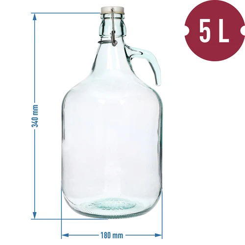 Demižon Dama 5L s drátěným uzávěrem - 4