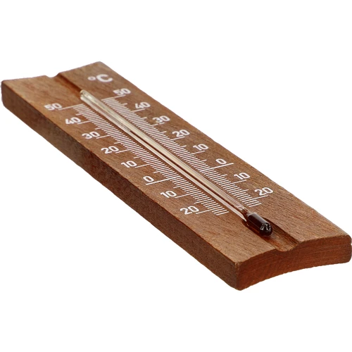 Dřevěný pokojový teploměr (-20 až +50 °C), 15 cm, mix - 5