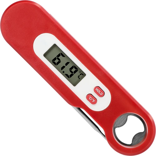 Elektronický kulinářský teploměr se skládací sondou (-50/+300℃), červený - 2