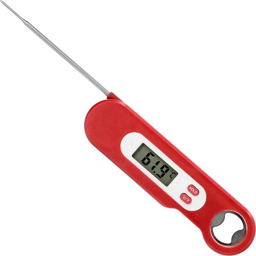Elektronický kulinářský teploměr se skládací sondou (-50/+300℃), červený - 3