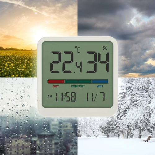 Elektronický pokojový teploměr, bílý - 11