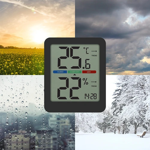 Elektronický pokojový teploměr, černý - 11