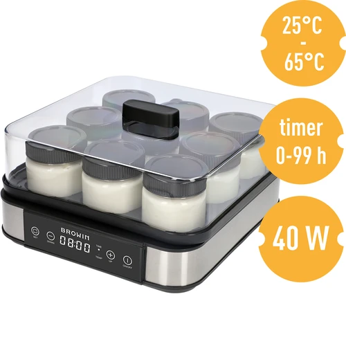 Jogurtovač s termostatem, 9 sklenic, 1,6 L - 8