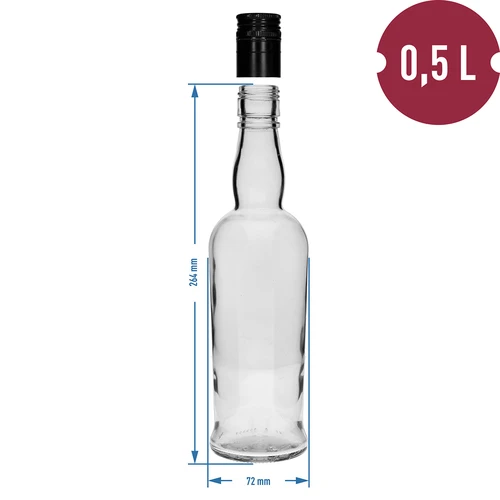 Kapitánská láhev 500 ml s uzávěrem - 6 ks - 5