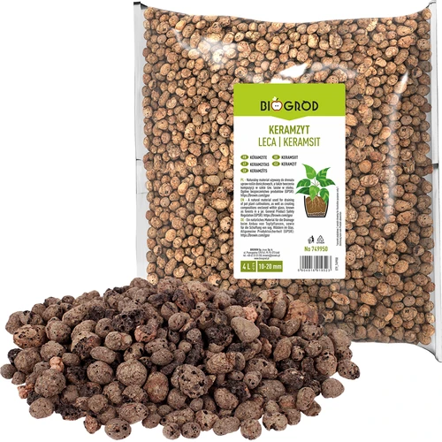 Keramzit pro pokojové rostliny, zahradnictví a lesy ve skle 10–20 mm, 4L - 3