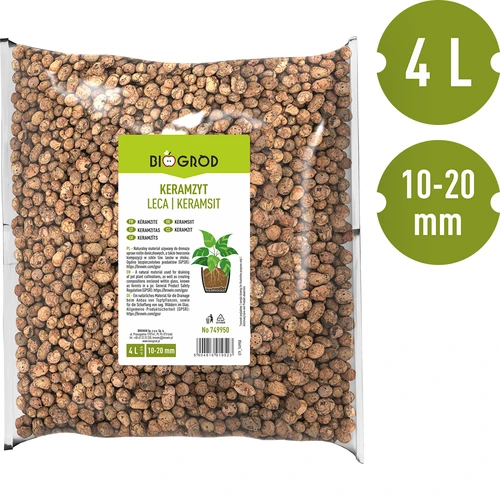 Keramzit pro pokojové rostliny, zahradnictví a lesy ve skle 10–20 mm, 4L - 5