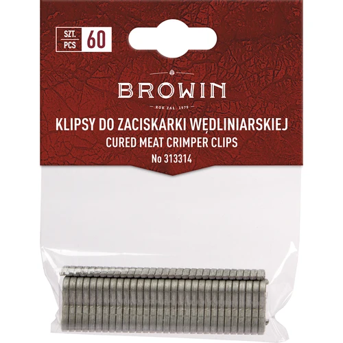 Klipy do svorkovače uzenin - 60 ks.