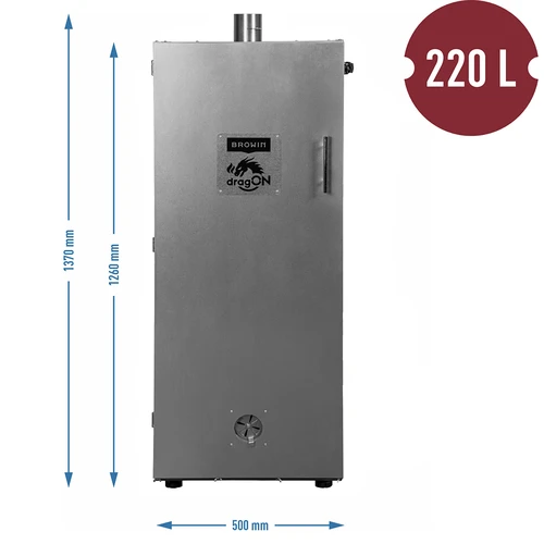 Kovová udírnová komora 250 l, s kolečky - 4