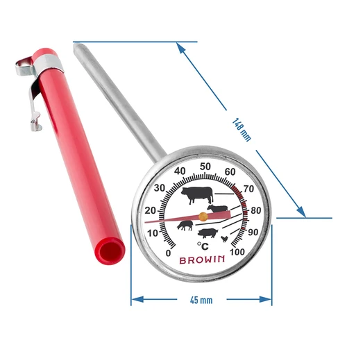 Kuchyňský teploměr s grafikou (0°C do +100°C) 12,5cm - 2