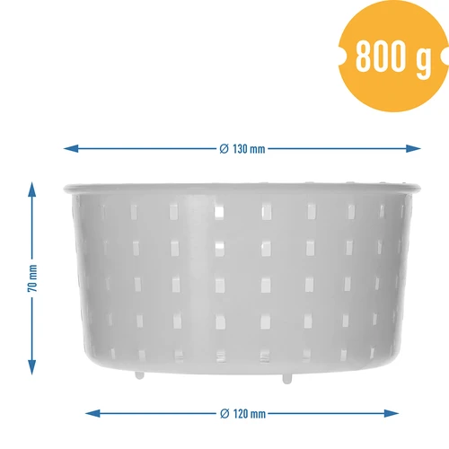 Kulatá sýrařská forma Ø 13 x 7 cm na 800 g - 7