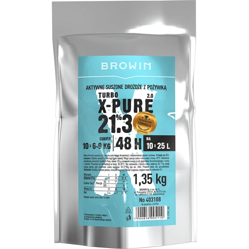 Kvasnice Turbo X-Pure 21,3%, 10 x 25 L, 1,35 kg