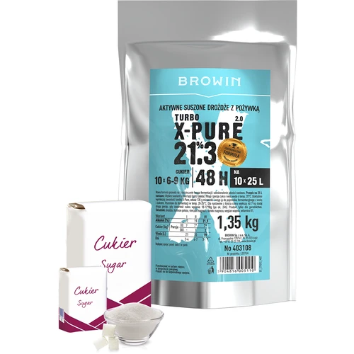 Kvasnice Turbo X-Pure 21,3%, 10 x 25 L, 1,35 kg - 3
