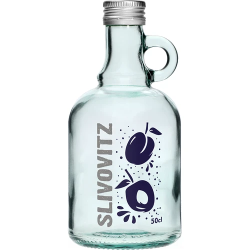 Láhev 0,5 L se šroubovacím uzávěrem a dvoubarevným potiskem Slivovitz - 4 ks - 3