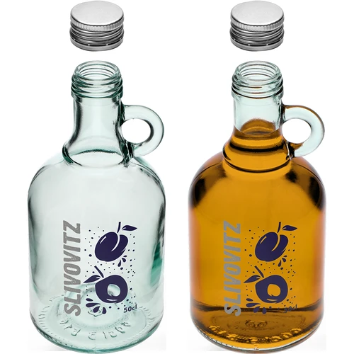 Láhev 0,5 L se šroubovacím uzávěrem a dvoubarevným potiskem Slivovitz - 4 ks - 5