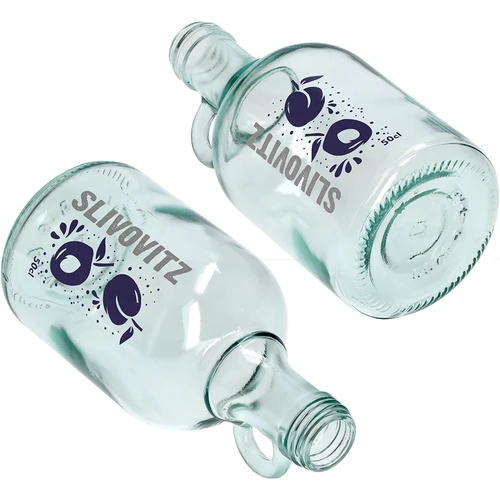 Láhev 0,5 L se šroubovacím uzávěrem a dvoubarevným potiskem Slivovitz - 4 ks - 6
