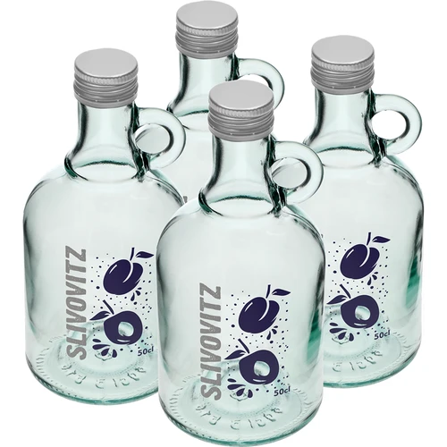Láhev 0,5 L se šroubovacím uzávěrem a dvoubarevným potiskem Slivovitz - 4 ks - 2