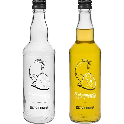 Láhev 500 ml se šroubovacím uzávěrem, potisk „Cytrynówka“, 1 ks.