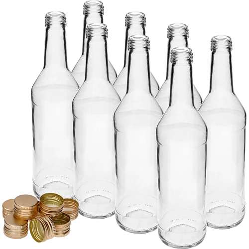 Láhev 500 ml na vodku rovná se šroubovacími uzávěry - 8 ks - 3