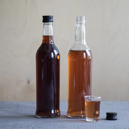 Láhev 500 ml Štíhlá, s černým uzávěrem, na vodku, 6 ks - 9