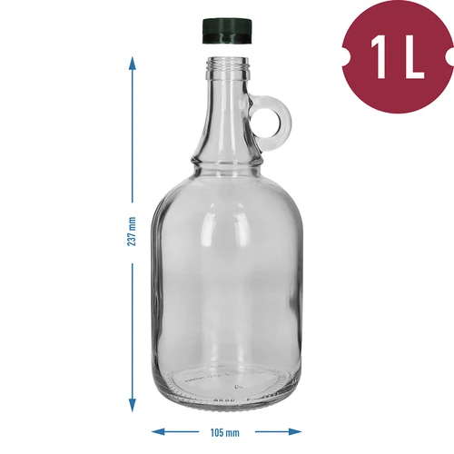 Láhev Gallone 1L bez opletu, se šroubovacím uzávěrem - 4