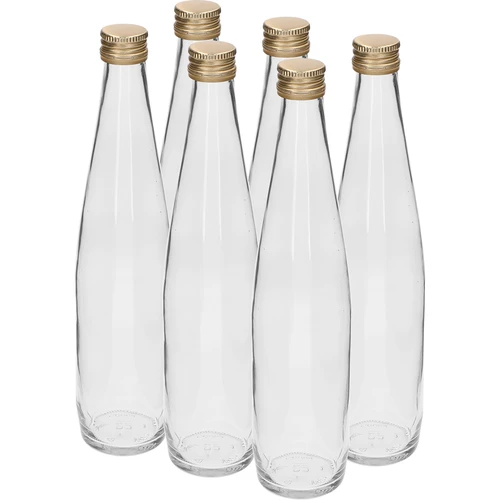 Láhev Klubová 500 ml se zlatým uzávěrem, sada 6 ks.