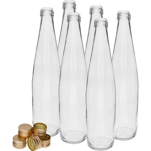 Láhev Klubová 500 ml se zlatým uzávěrem, sada 6 ks. - 2