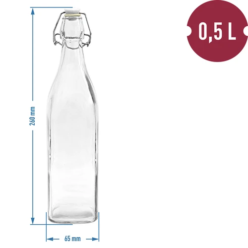 Láhev Kvadrat s hermetickým uzávěrem 0,5 L - 2