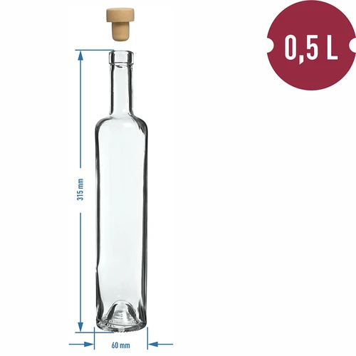 Láhev Marina 500 ml s korkovou zátkou, 1 ks - 4