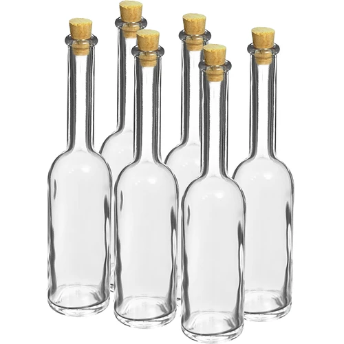 Láhev na likér 100 ml 6 ks + 6 korků