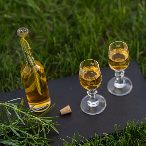 Láhev na likér 200 ml 6 ks + 6 korků 23/18 - 9