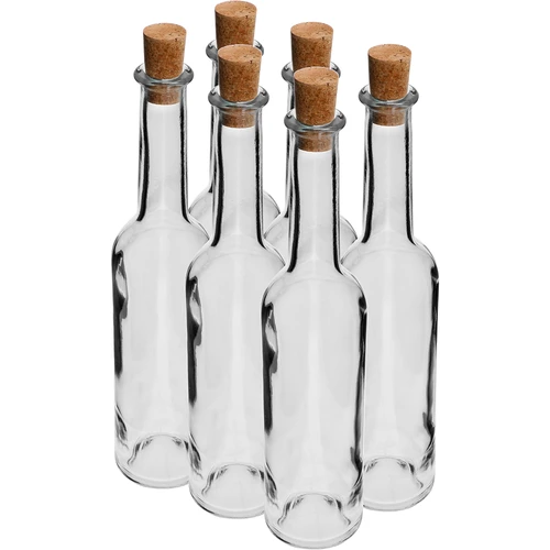 Láhev na likér 350 ml 6 ks + 6 korků