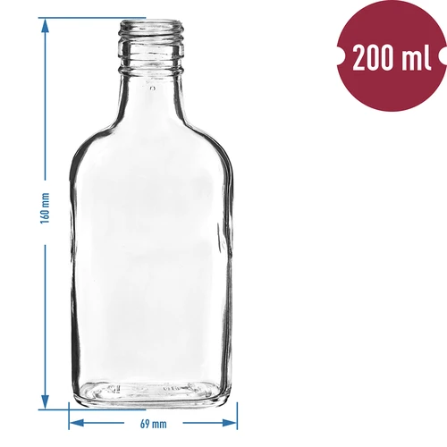 Láhev na likéry placatka 200 ml - 10 kusů - 4
