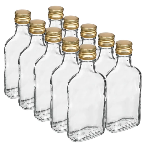 Láhev na likéry placatka se šroubovacím uzávěrem 200 ml 10 ks