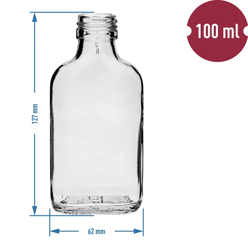 Láhev na likéry typu placatka 100 ml 10 ks - 4