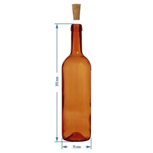 Láhev na víno 0,75 L hnědá - balení 8 ks - 6