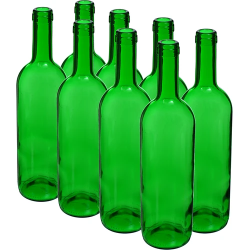 Láhev na víno 0,75 L zelená - balení 8 ks
