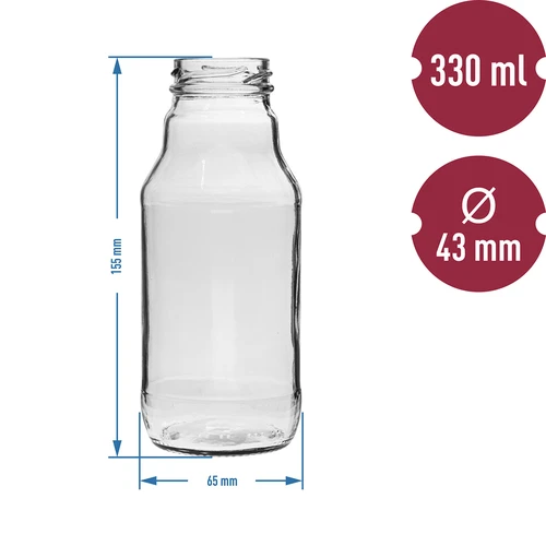 Láhev TO na džus 330 ml s uzávěrem fi 43 - 6 ks. - 4